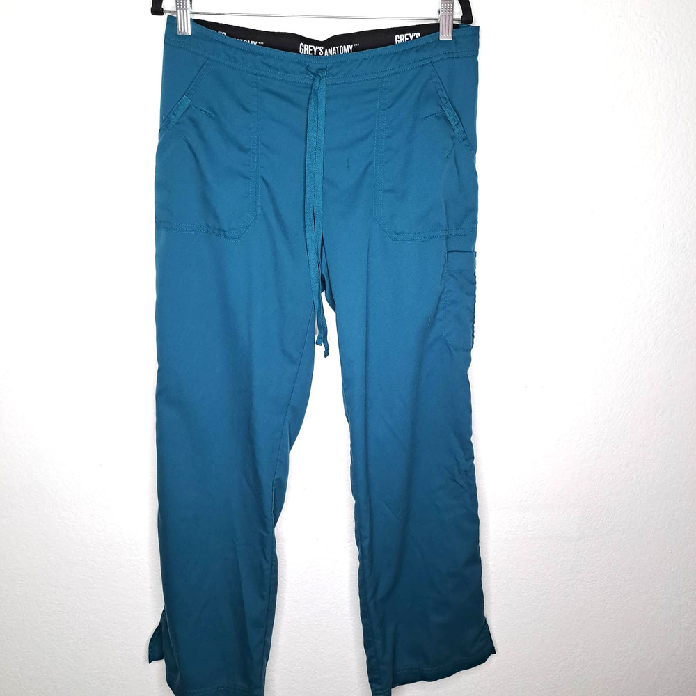 Grey's Anatomy Draw String Scrub Pants Caribbean Blue Size Medium
